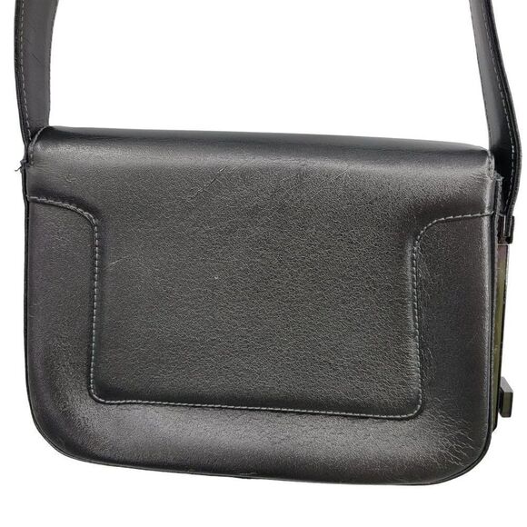 Francesco Biasia Leather Shoulder Bag Purse Handbag Gunmetal Gray Silver - Picture 6 of 14